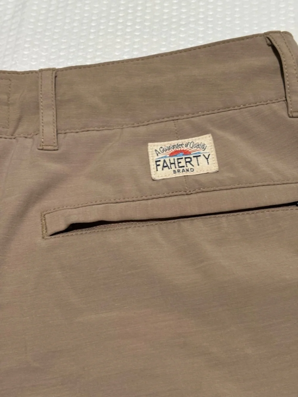 Faherty Men's Flat Front Shorts in Taupe Brown